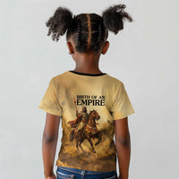 Sundiata Keita Kid T shirt with Kirina 1235 Battle Map, Horseback Warrior and Birth of an Empire Design - Wonder Print Shop
