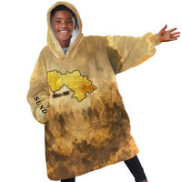 Sundiata Keita Kid Wearable Blanket Hoodie with Kirina 1235 Battle Map, Horseback Warrior and Birth of an Empire Design - Wonder Print Shop