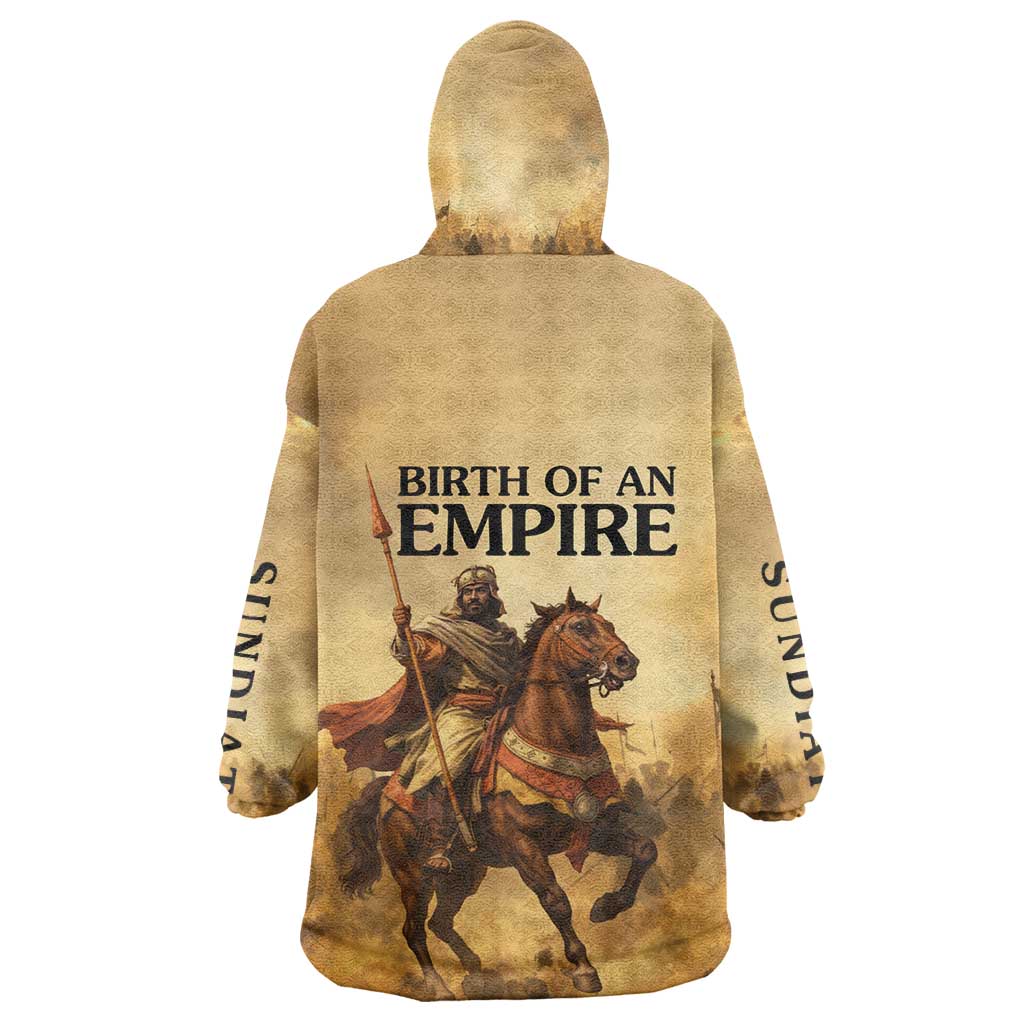 Sundiata Keita Kid Wearable Blanket Hoodie with Kirina 1235 Battle Map, Horseback Warrior and Birth of an Empire Design - Wonder Print Shop
