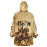 Sundiata Keita Kid Wearable Blanket Hoodie with Kirina 1235 Battle Map, Horseback Warrior and Birth of an Empire Design - Wonder Print Shop