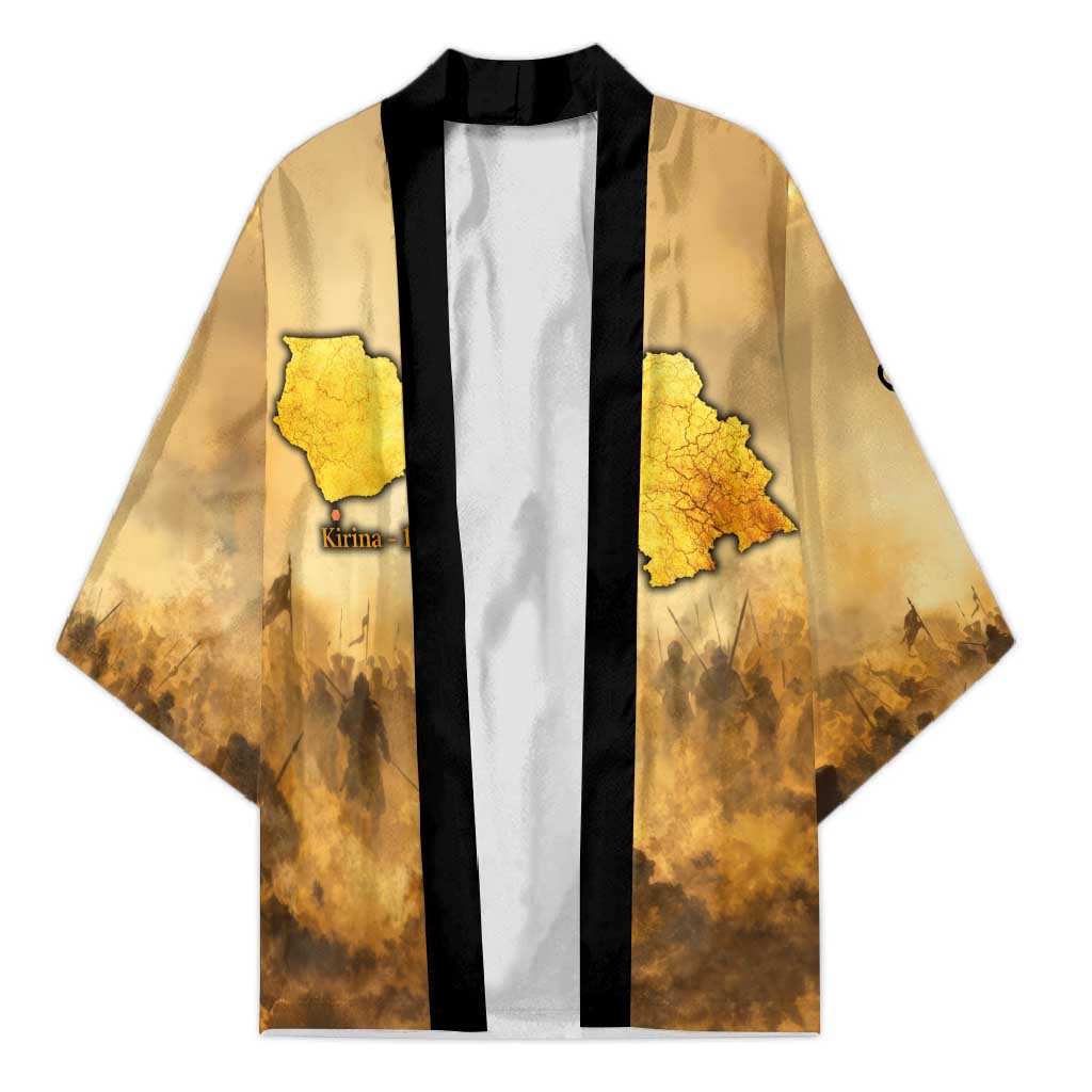 Sundiata Keita Kimono with Kirina 1235 Battle Map, Horseback Warrior and Birth of an Empire Design - Wonder Print Shop