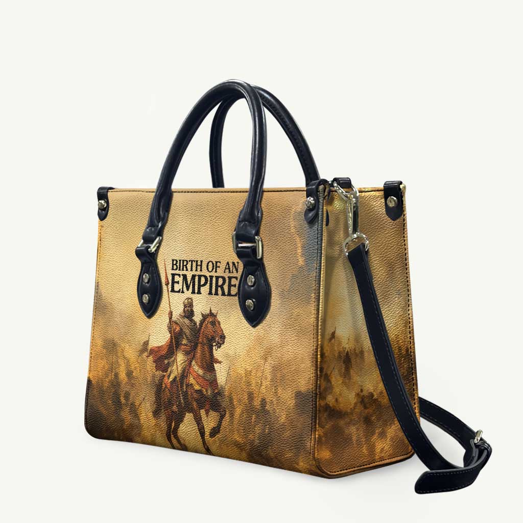 Sundiata Keita Leather Bag with Kirina 1235 Battle Map, Horseback Warrior and Birth of an Empire Design - Wonder Print Shop
