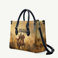 Sundiata Keita Leather Bag with Kirina 1235 Battle Map, Horseback Warrior and Birth of an Empire Design - Wonder Print Shop