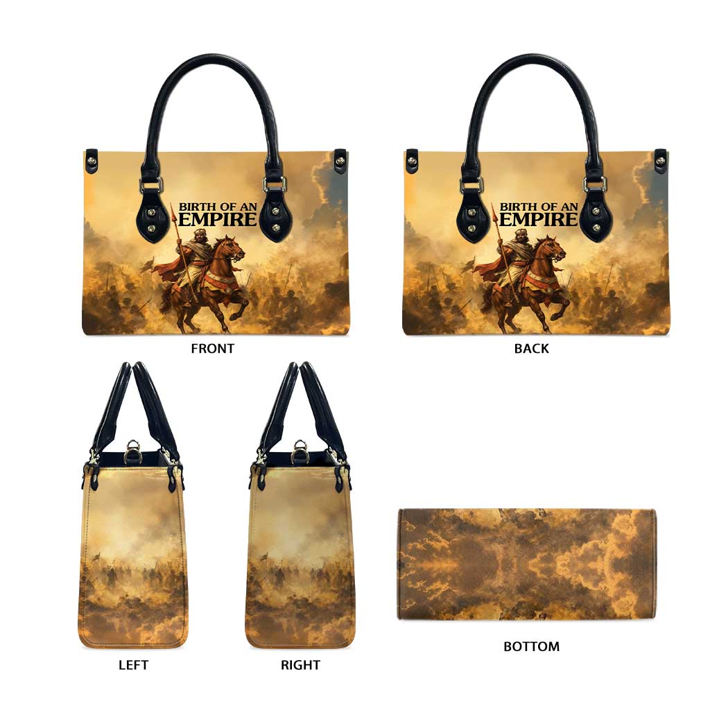 Sundiata Keita Leather Bag with Kirina 1235 Battle Map, Horseback Warrior and Birth of an Empire Design - Wonder Print Shop