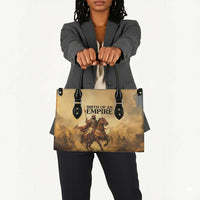 Sundiata Keita Leather Bag with Kirina 1235 Battle Map, Horseback Warrior and Birth of an Empire Design - Wonder Print Shop