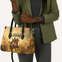 Sundiata Keita Leather Bag with Kirina 1235 Battle Map, Horseback Warrior and Birth of an Empire Design - Wonder Print Shop
