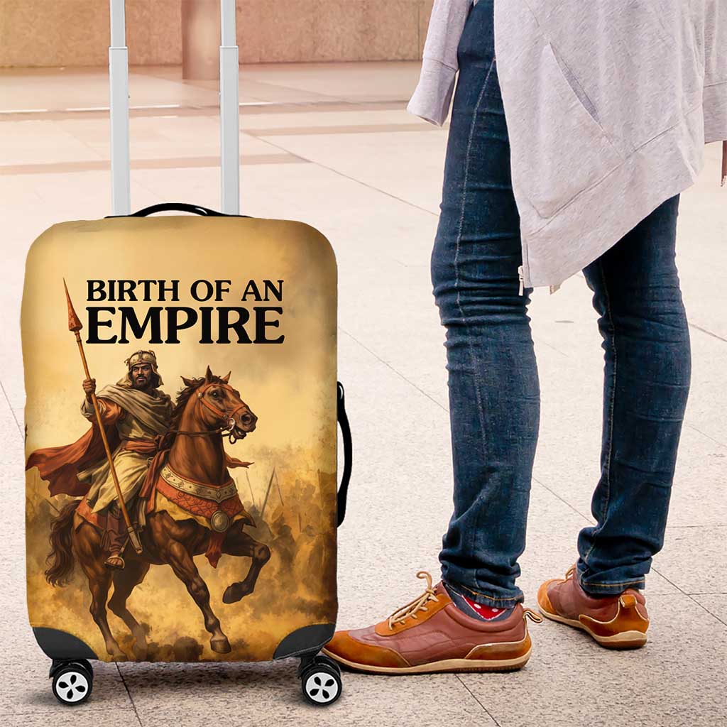 Sundiata Keita Luggage Cover with Kirina 1235 Battle Map, Horseback Warrior and Birth of an Empire Design - Wonder Print Shop
