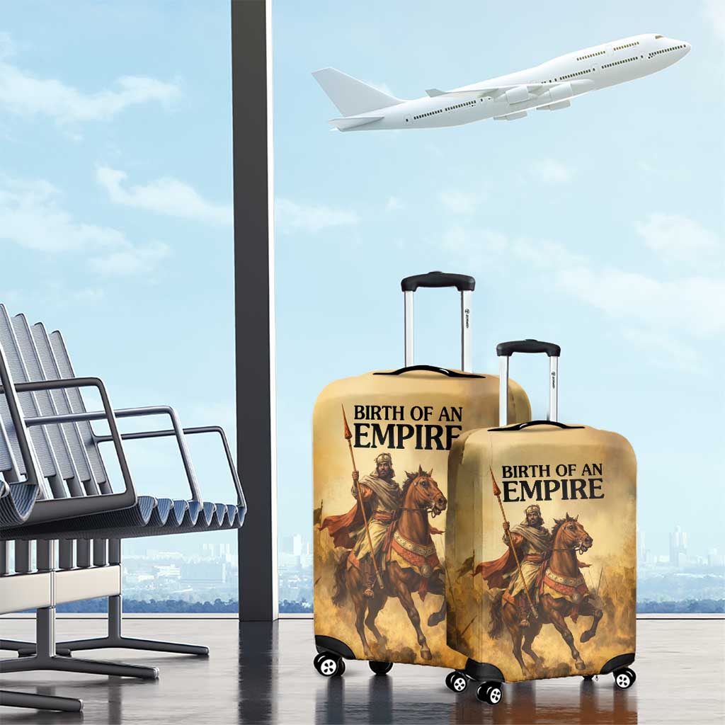 Sundiata Keita Luggage Cover with Kirina 1235 Battle Map, Horseback Warrior and Birth of an Empire Design - Wonder Print Shop
