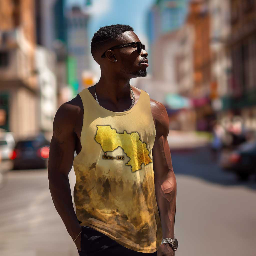 Sundiata Keita Men Tank Top with Kirina 1235 Battle Map, Horseback Warrior and Birth of an Empire Design - Wonder Print Shop