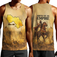 Sundiata Keita Men Tank Top with Kirina 1235 Battle Map, Horseback Warrior and Birth of an Empire Design - Wonder Print Shop