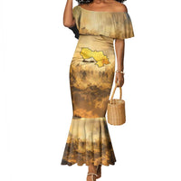 Sundiata Keita Mermaid Dress with Kirina 1235 Battle Map, Horseback Warrior and Birth of an Empire Design - Wonder Print Shop