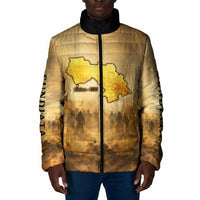 Sundiata Keita Padded Jacket with Kirina 1235 Battle Map, Horseback Warrior and Birth of an Empire Design - Wonder Print Shop