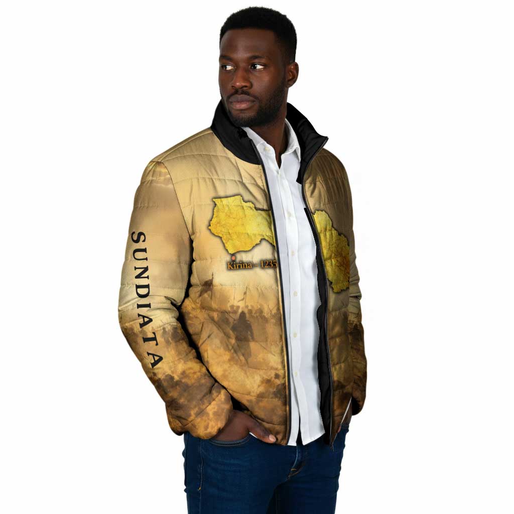 Sundiata Keita Padded Jacket with Kirina 1235 Battle Map, Horseback Warrior and Birth of an Empire Design - Wonder Print Shop