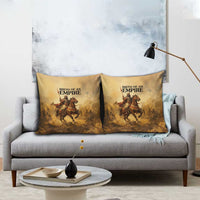 Sundiata Keita Pillow Cover with Kirina 1235 Battle Map, Horseback Warrior and Birth of an Empire Design - Wonder Print Shop
