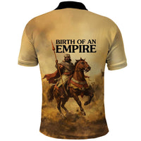 Sundiata Keita Polo Shirt with Kirina 1235 Battle Map, Horseback Warrior and Birth of an Empire Design - Wonder Print Shop
