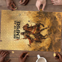 Sundiata Keita Puzzle with Kirina 1235 Battle Map, Horseback Warrior and Birth of an Empire Design - Wonder Print Shop