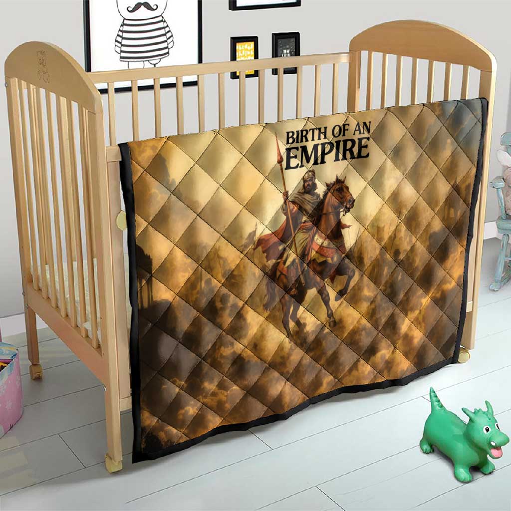 Sundiata Keita Quilt with Kirina 1235 Battle Map, Horseback Warrior and Birth of an Empire Design - Wonder Print Shop