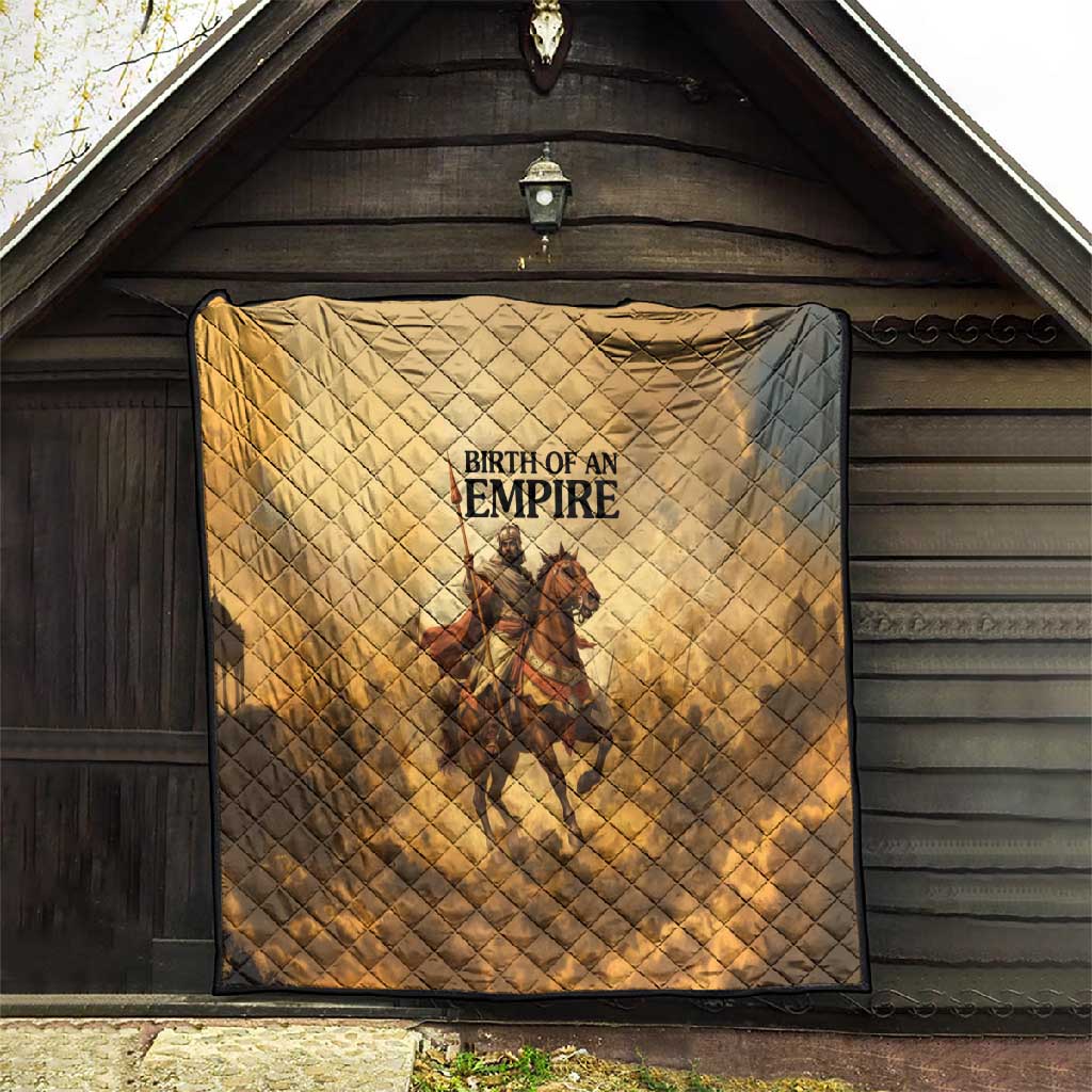 Sundiata Keita Quilt with Kirina 1235 Battle Map, Horseback Warrior and Birth of an Empire Design - Wonder Print Shop