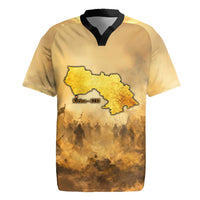 Sundiata Keita Rugby Jersey with Kirina 1235 Battle Map, Horseback Warrior and Birth of an Empire Design - Wonder Print Shop