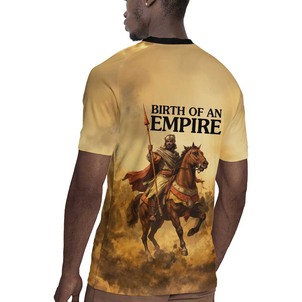 Sundiata Keita Rugby Jersey with Kirina 1235 Battle Map, Horseback Warrior and Birth of an Empire Design - Wonder Print Shop