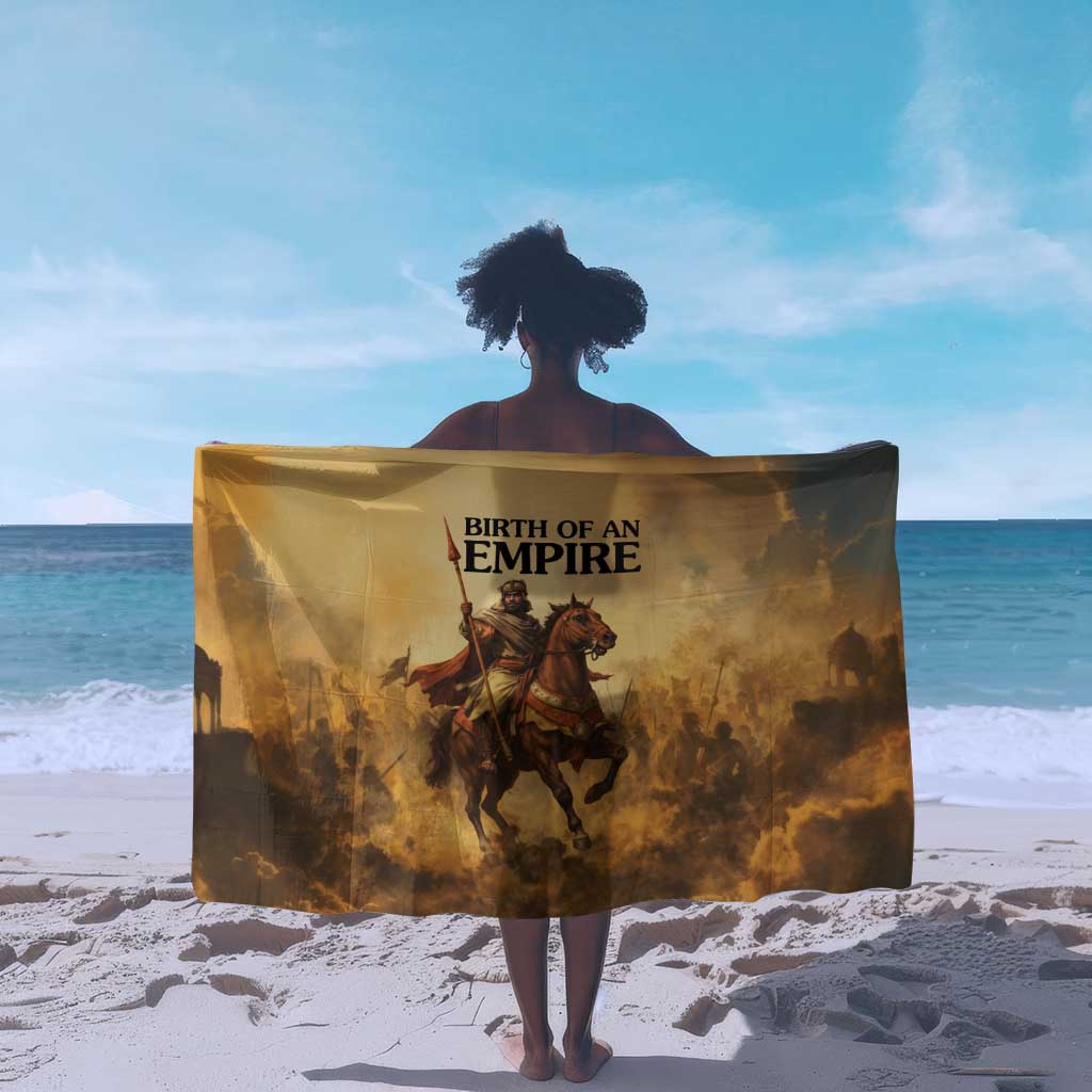 Sundiata Keita Sarong with Kirina 1235 Battle Map, Horseback Warrior and Birth of an Empire Design - Wonder Print Shop