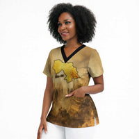 Sundiata Keita Scrub Top with Kirina 1235 Battle Map, Horseback Warrior and Birth of an Empire Design - Wonder Print Shop