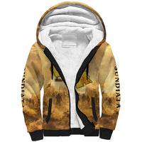Sundiata Keita Sherpa Hoodie with Kirina 1235 Battle Map, Horseback Warrior and Birth of an Empire Design - Wonder Print Shop