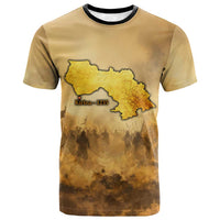 Sundiata Keita T shirt with Kirina 1235 Battle Map, Horseback Warrior and Birth of an Empire Design - Wonder Print Shop