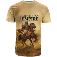 Sundiata Keita T shirt with Kirina 1235 Battle Map, Horseback Warrior and Birth of an Empire Design - Wonder Print Shop