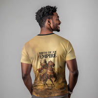 Sundiata Keita T shirt with Kirina 1235 Battle Map, Horseback Warrior and Birth of an Empire Design - Wonder Print Shop