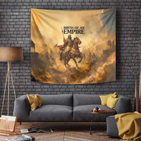 Sundiata Keita Tapestry with Kirina 1235 Battle Map, Horseback Warrior and Birth of an Empire Design - Wonder Print Shop