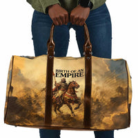 Sundiata Keita Travel Bag with Kirina 1235 Battle Map, Horseback Warrior and Birth of an Empire Design - Wonder Print Shop