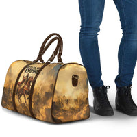 Sundiata Keita Travel Bag with Kirina 1235 Battle Map, Horseback Warrior and Birth of an Empire Design - Wonder Print Shop
