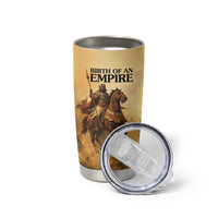 Sundiata Keita Tumbler Cup with Kirina 1235 Battle Map, Horseback Warrior and Birth of an Empire Design - Wonder Print Shop