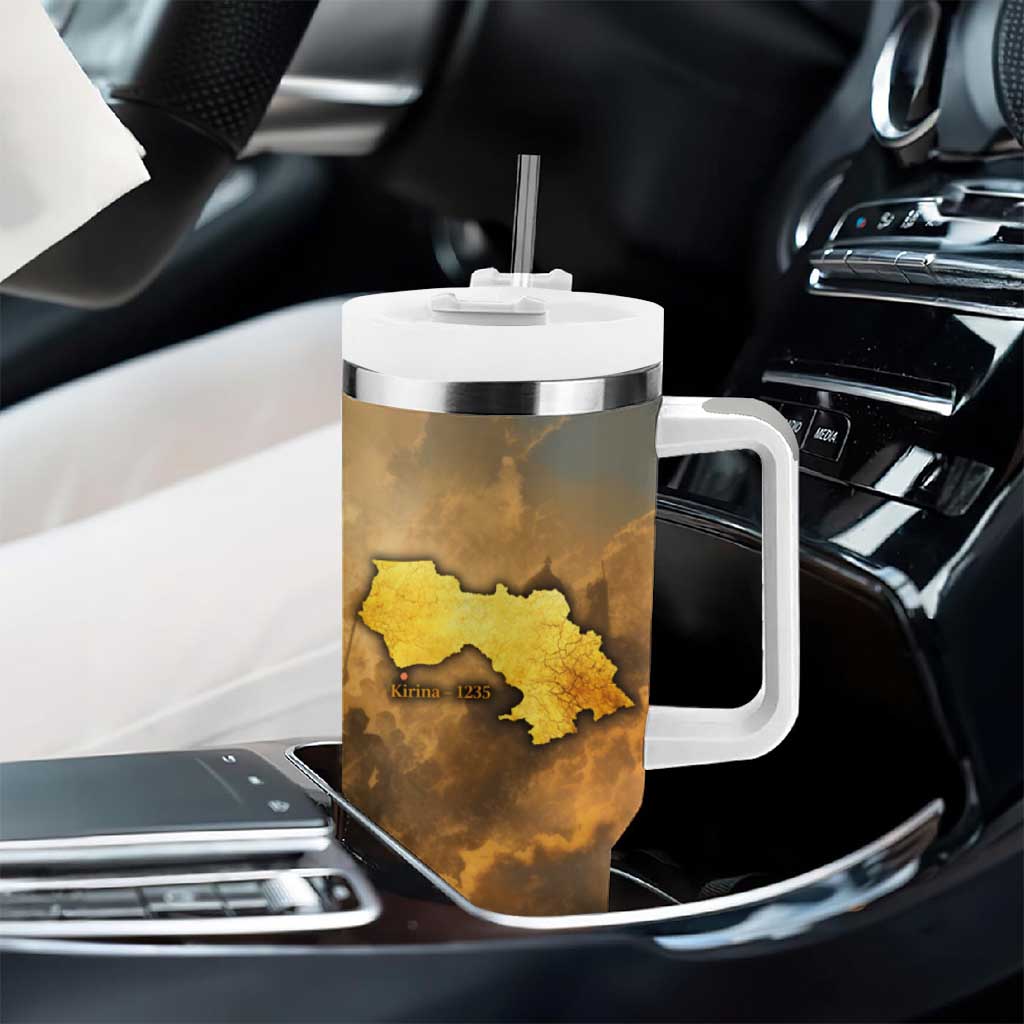 Sundiata Keita Tumbler With Handle with Kirina 1235 Battle Map, Horseback Warrior and Birth of an Empire Design - Wonder Print Shop