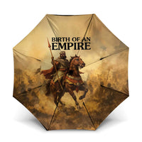 Sundiata Keita Umbrella with Kirina 1235 Battle Map, Horseback Warrior and Birth of an Empire Design - Wonder Print Shop