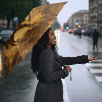 Sundiata Keita Umbrella with Kirina 1235 Battle Map, Horseback Warrior and Birth of an Empire Design - Wonder Print Shop