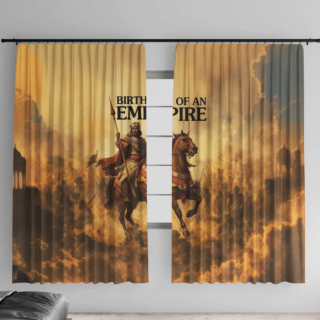Sundiata Keita Window Curtain with Kirina 1235 Battle Map, Horseback Warrior and Birth of an Empire Design - Wonder Print Shop
