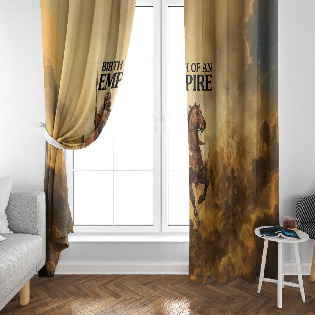 Sundiata Keita Window Curtain with Kirina 1235 Battle Map, Horseback Warrior and Birth of an Empire Design - Wonder Print Shop