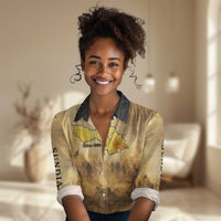Sundiata Keita Women Casual Shirt with Kirina 1235 Battle Map, Horseback Warrior and Birth of an Empire Design - Wonder Print Shop