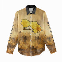 Sundiata Keita Women Casual Shirt with Kirina 1235 Battle Map, Horseback Warrior and Birth of an Empire Design - Wonder Print Shop