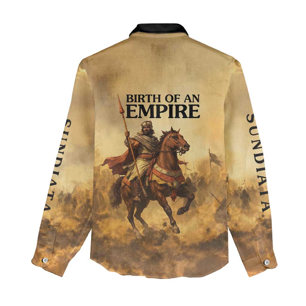 Sundiata Keita Women Casual Shirt with Kirina 1235 Battle Map, Horseback Warrior and Birth of an Empire Design - Wonder Print Shop
