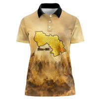 Sundiata Keita Women Polo Shirt with Kirina 1235 Battle Map, Horseback Warrior and Birth of an Empire Design - Wonder Print Shop