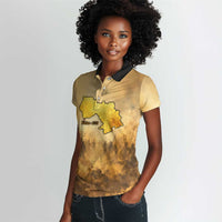 Sundiata Keita Women Polo Shirt with Kirina 1235 Battle Map, Horseback Warrior and Birth of an Empire Design - Wonder Print Shop