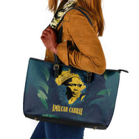 Amilcar Cabral Leather Tote Bag Guinea-Bissau African National Liberation Leader - Cultural Resistance Tribute - Wonder Print Shop