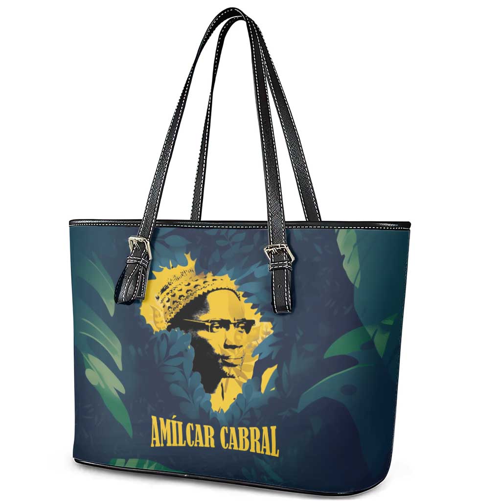 Amilcar Cabral Leather Tote Bag Guinea-Bissau African National Liberation Leader - Cultural Resistance Tribute - Wonder Print Shop
