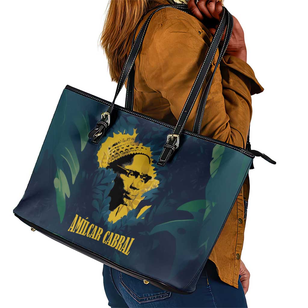 Amilcar Cabral Leather Tote Bag Guinea-Bissau African National Liberation Leader - Cultural Resistance Tribute - Wonder Print Shop