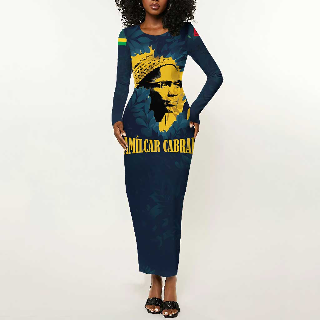 Amilcar Cabral Long Sleeve Bodycon Dress Guinea-Bissau African National Liberation Leader - Cultural Resistance Tribute - Wonder Print Shop