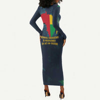 Amilcar Cabral Long Sleeve Bodycon Dress Guinea-Bissau African National Liberation Leader - Cultural Resistance Tribute - Wonder Print Shop