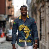 Amilcar Cabral Long Sleeve Button Shirt Guinea-Bissau African National Liberation Leader - Cultural Resistance Tribute - Wonder Print Shop